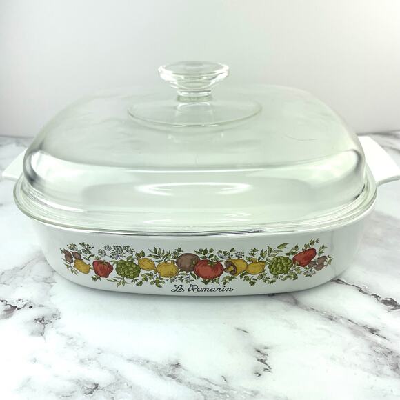 Corning Ware Le Romarin Spice of Life Casserole Dish A-10-B with Glass Lid Dish - Picture 2 of 12